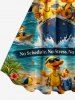 Robe débardeur hawaïenne à imprimé cocotier, canards et vagues de mer (bretelles ajustables) - Pers XS
