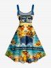 Robe débardeur hawaïenne à imprimé cocotier, canards et vagues de mer (bretelles ajustables) - Pers XS