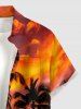 Coconut Tree Cloud Print Buttons Pocket Hawaii Shirt For Men -  