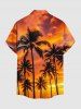 Coconut Tree Cloud Print Buttons Pocket Hawaii Shirt For Men -  