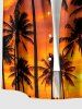 Coconut Tree Cloud Print Buttons Pocket Hawaii Shirt For Men -  