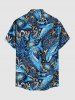 Sharks Coral Print Buttons Pocket Hawaii Shirt For Men -  