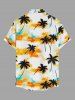 Chemise hawaïenne pour homme à imprimé nuages et cocotiers, motif tie-dye, avec boutons et poche - Orange 5XL