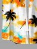 Chemise hawaïenne pour homme à imprimé nuages et cocotiers, motif tie-dye, avec boutons et poche - Orange 5XL