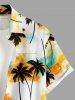 Chemise hawaïenne pour homme à imprimé nuages et cocotiers, motif tie-dye, avec boutons et poche - Orange 5XL