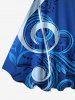Robe trapèze hawaïenne à imprimé ombré symbole musical - Bleu profond XS