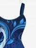 Robe trapèze hawaïenne à imprimé ombré symbole musical - Bleu profond XS