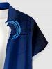 Chemise hawaïenne homme - Imprimé ombré symboles musicaux - Poche boutonnée - Bleu profond 5XL