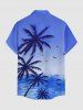 Chemise homme à boutons et poches, imprimé hawaïen cocotiers mer ciel dégradé -  4XL