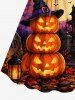 Robe trapèze cintrée à imprimé Halloween citrouille sorcières château chauve-souris lune - Concorde 3X