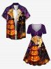 Robe trapèze cintrée à imprimé Halloween citrouille sorcières château chauve-souris lune - Concorde 3X
