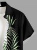Tropical Leaf Hibiscus Flower Print Hawaii Button Pocket Shirt For Men -  