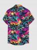 Coconut Tree Tie Dye Print Hawaii Button Pocket Shirt For Men -  