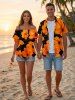 Flower Print Matching Hawaii Beach Outfit For Couples -  
