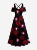 Skulls Flower Print Matching Outfit For Couples -  