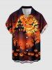Tenue assortie pour couples à imprimé Halloween citrouille lune chauve-souris château arbre - Orange Foncé 
