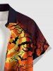 Tenue assortie pour couples à imprimé Halloween citrouille lune chauve-souris château arbre - Orange Foncé 