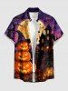 Tenue assortie pour couples avec imprimé citrouille d'Halloween, château de sorcières, chauve-souris et lune - Concorde 