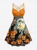 Halloween Pumpkin Cat Moon Print Matching Outfit For Couples -  