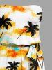 Coconut Tree Tie Dye Cloud Print Matching Hawaii Beach Outfit For Couples -  