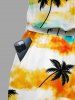 Coconut Tree Tie Dye Cloud Print Matching Hawaii Beach Outfit For Couples -  