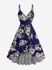 Leaf Flower Branch Print Matching Hawaii Beach Outfit For Couples -  