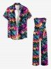 Coconut Tree Tie Dye Print Matching Hawaii Beach Outfit For Couples -  