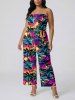 Coconut Tree Tie Dye Print Matching Hawaii Beach Outfit For Couples -  