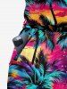 Coconut Tree Tie Dye Print Matching Hawaii Beach Outfit For Couples -  