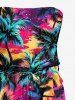 Coconut Tree Tie Dye Print Matching Hawaii Beach Outfit For Couples -  