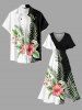 Tropical Leaf Hibiscus Flower Print Matching Hawaii Beach Outfit For Couples -  