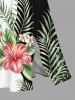 Tropical Leaf Hibiscus Flower Print Matching Hawaii Beach Outfit For Couples -  