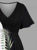 Tropical Leaf Hibiscus Flower Print Matching Hawaii Beach Outfit For Couples -  