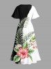 Tropical Leaf Hibiscus Flower Print Matching Hawaii Beach Outfit For Couples -  