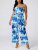 Coconut Tree Sea Waves Print Matching Hawaii Beach Outfit For Couples -  