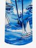 Coconut Tree Sea Waves Print Matching Hawaii Beach Outfit For Couples -  