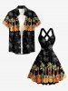 Coconut Tree Pineapple Guitar Print Matching Hawaii Beach Outfit For Couples -  