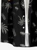 Chemise hawaïenne pour homme à imprimé cocotier ananas guitare, avec boutons et poche - Noir 5XL