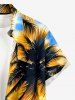 Coconut Tree Sun Seascape Print Buttons Pocket Hawaii Shirt For Men -  