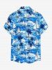 Chemise hawaïenne homme à imprimé cocotier et vagues, avec boutons et poche - Pers 3XL