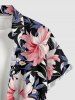 Flower Leaf Branch Print Matching Hawaii Beach Outfit For Couples -  