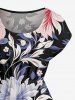 Flower Leaf Branch Print Matching Hawaii Beach Outfit For Couples -  