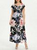 Flower Leaf Branch Print Matching Hawaii Beach Outfit For Couples -  