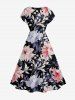 Flower Leaf Branch Print Matching Hawaii Beach Outfit For Couples -  