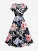 Flower Leaf Branch Print Matching Hawaii Beach Outfit For Couples -  