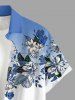 Flowers Leaf Ombre Print Buttons Pocket Hawaii Shirt For Men -  