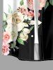 Rose Flower Leaf Colorblock Print Buttons Pocket Hawaii Shirt For Men -  