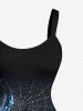 Halloween Octopus Spider Web Ombre Print Tank Dress(Adjustable Shoulder Strap) -  