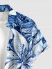 Flowers Leaf Print Buttons Pocket Hawaii Shirt For Men -  
