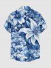 Flowers Leaf Print Buttons Pocket Hawaii Shirt For Men -  